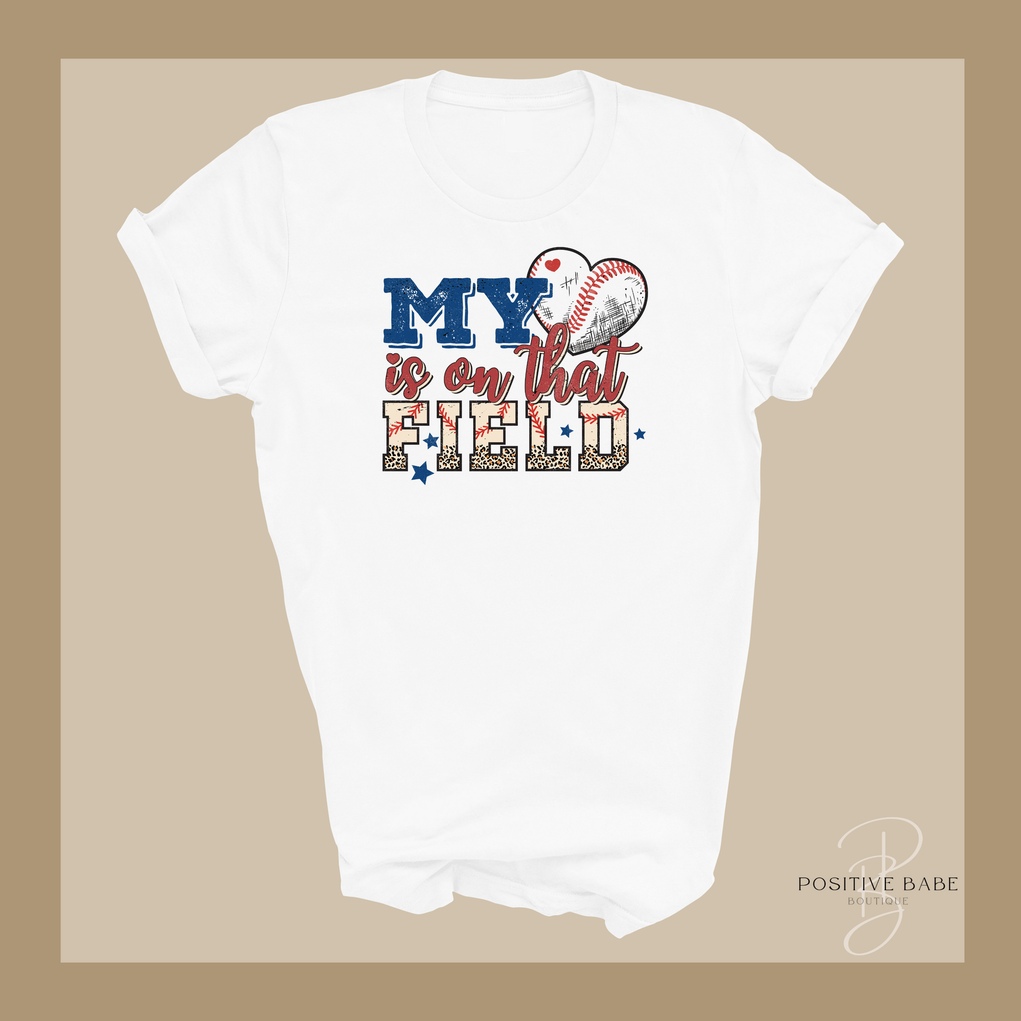 Baseball Mom T-Shirt My Heart Is On That Field